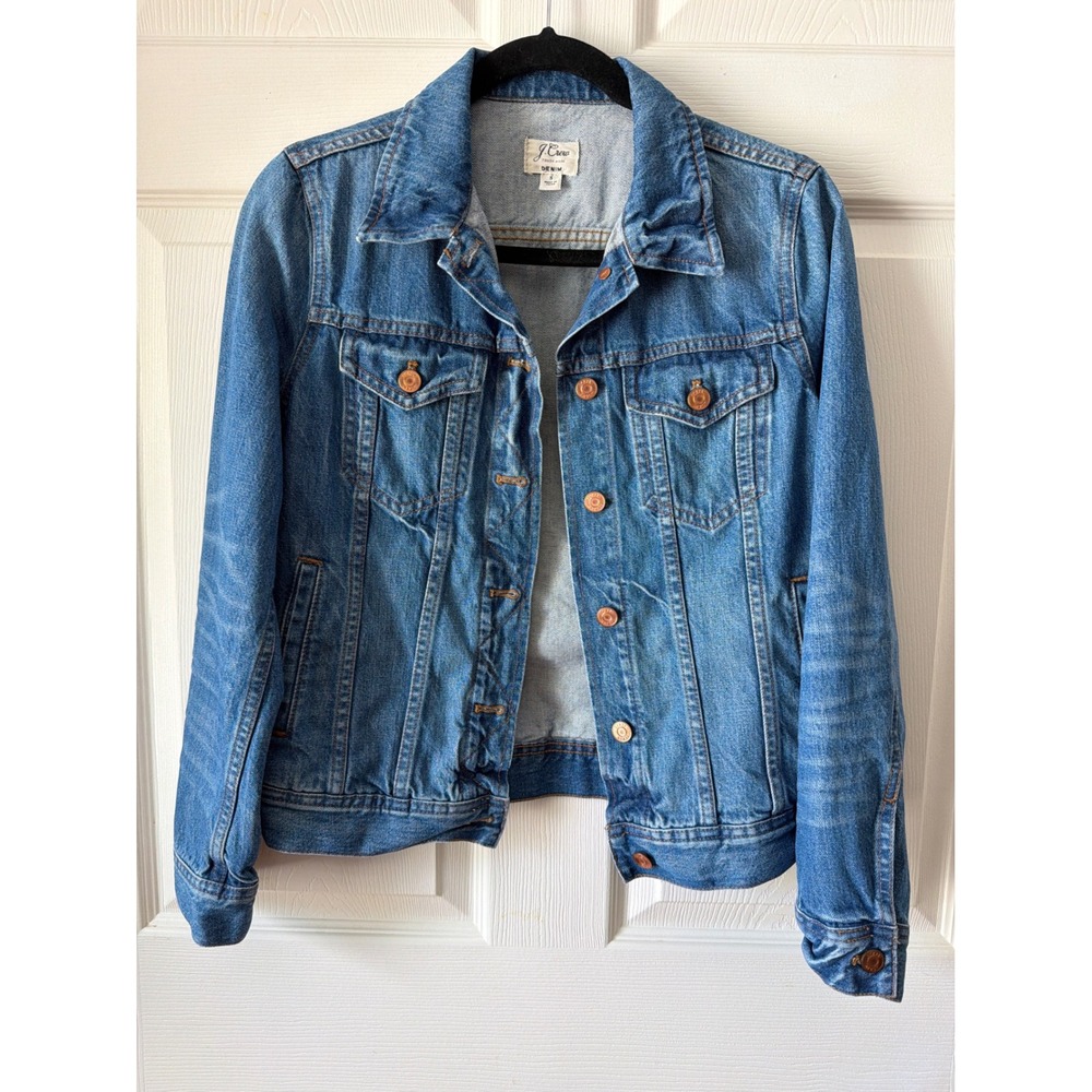 J.Crew Denim Jacket S Blue Jean Classic Cotton Trucker Americana Preppy Capsule